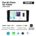 Штатна магнітола Mercedes-Benz ML, GL-Class (W164) (2005-2012) DUDU 6, 8/128 2K (2000x1200) QLED, GPS + 4G + CarPlay
