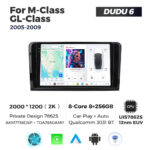 Штатна магнітола Mercedes-Benz ML, GL-Class (W164) (2005-2012) DUDU 6, 8/256 2K (2000x1200) QLED, GPS + 4G + CarPlay