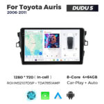 Штатная магнитола Toyota Auris 1 (2006-2011) DUDU 5, 4/32 2K (2000x1200) QLED, GPS + 4G + CarPlay