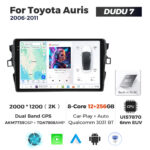 Штатна магнітола Toyota Auris 1 (2006-2011) DUDU 7, 8/256 2K (2000x1200) QLED, GPS + 4G + CarPlay