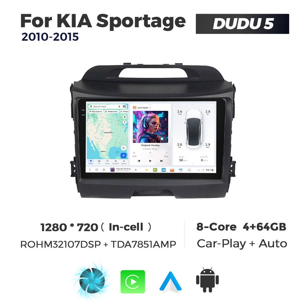 6581296702_shtatna-magnitola-kia Штатна магнітола Kia Sportage 3 (SL) (2010-2015) - Зображення 1