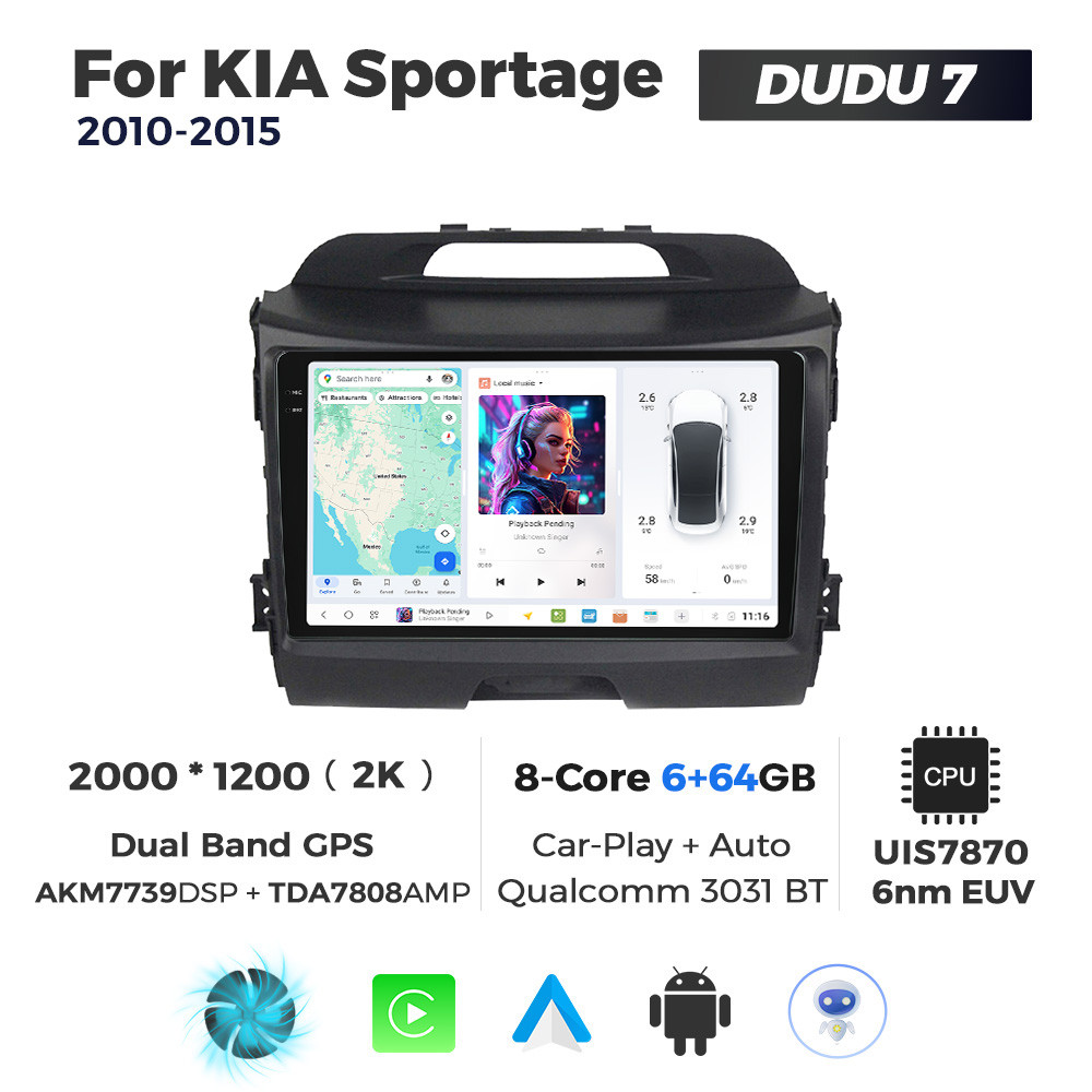6581374018_shtatna-magnitola-kia Штатна магнітола Kia Sportage 3 (SL) (2010-2015) - Зображення 1