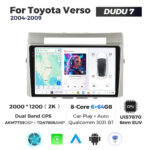 Штатна магнітола Toyota Verso 2, Corolla (2004-2009) DUDU 7, 6/64 2K (2000x1200) QLED, GPS + 4G + CarPlay