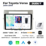 Штатна магнітола Toyota Verso 2, Corolla (2004-2009) DUDU 7, 8/128 2K (2000x1200) QLED, GPS + 4G + CarPlay