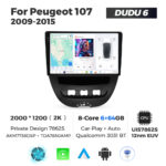 Штатна магнітола Peugeot 107, Toyota Aygo, Citroen C1 (2005-2014) DUDU 6, 6/64
