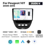 Штатна магнітола Peugeot 107, Toyota Aygo, Citroen C1 (2005-2014) DUDU 6, 8/128