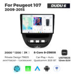 Штатна магнітола Peugeot 107, Toyota Aygo, Citroen C1 (2005-2014) DUDU 6, 8/256