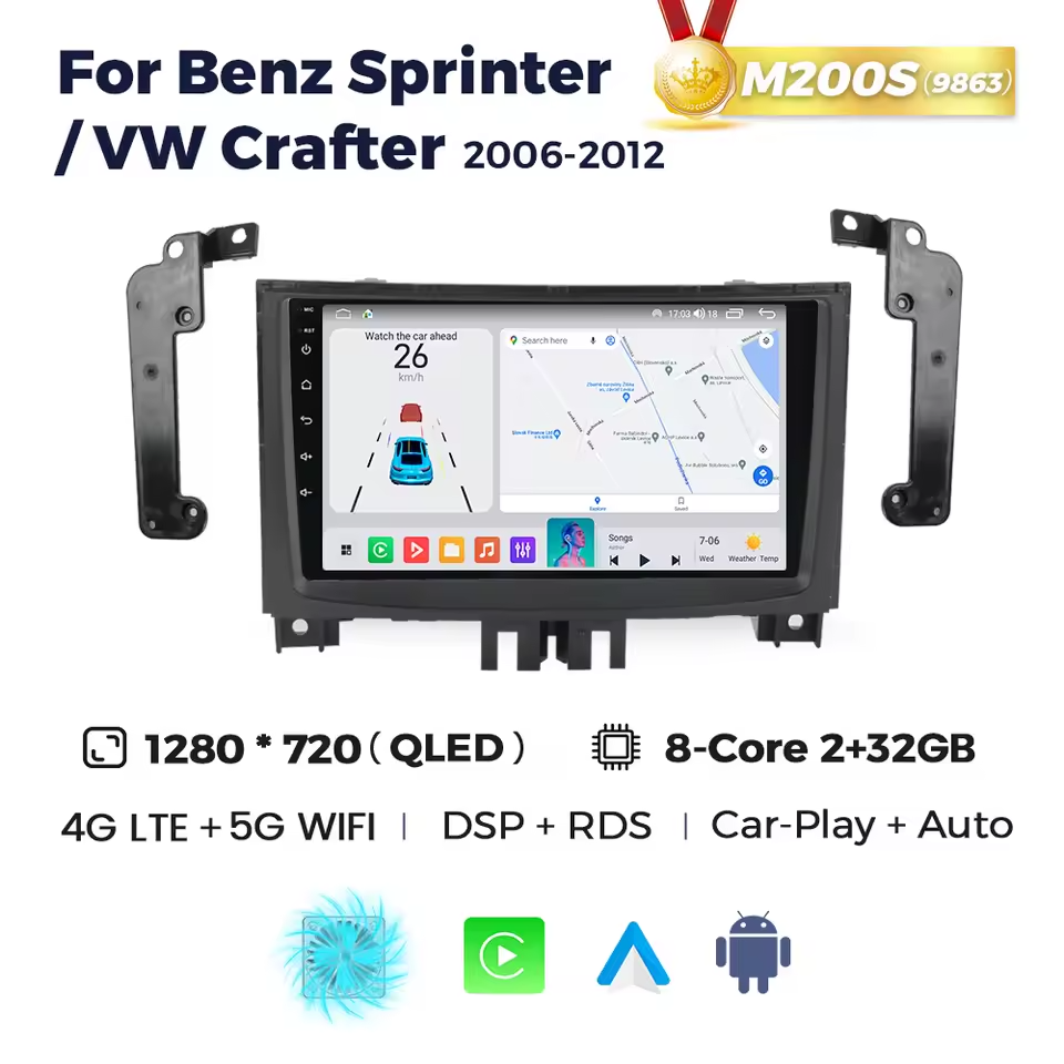 6591240828_shtatna-magnitola-volkswagen Штатна магнітола Volkswagen Crafter (2006-2012) M200 (2/32 Гб), GPS + 4G + CarPlay - Зображення 1