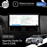 Магнітола Hyundai Santa Fe 2 (CM) (2006-2012) DUDU 7 10.3" 2K QLED, 6/64, 360 (A-Style)