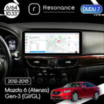 Магнітола Mazda 6 (GL) (2015-2017) [High] DUDU 7 10.3" 2K QLED, 6/64, 360 (A-Style)