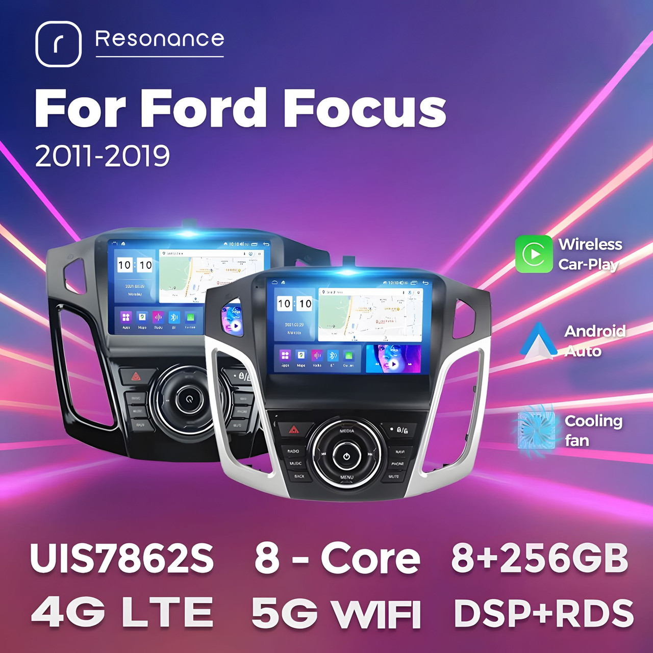 5740827324_shtatna-magnitola-ford Штатна магнітола Ford Focus 3 (2011-2019) M600 (6/128 Гб), HD (1280x720) QLED, GPS + 4G + CarPlay - Зображення 1