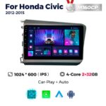 Штатна магнітола Honda Civic 9 (2012-2015) M160 (2/32 Гб), HD (1024x600) GPS CarPlay