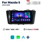 Штатна магнітола Mazda 5 (2010-2015) M160 (2/32 Гб), HD (1024x600) GPS CarPlay
