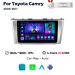 Штатна магнітола Toyota Camry 6 (XV40) (2006-2011) M160 (2/32 Гб), HD (1024x600) GPS CarPlay
