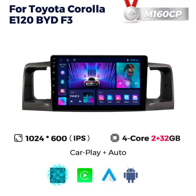 6546022702_shtatna-magnitola-toyota Штатна магнітола Toyota Corolla (E120) (2000-2004) M160 (2/32 Гб), HD (1024x600) GPS CarPlay - Зображення 1