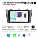 Штатна магнітола Toyota Avensis 2 (T25) (2002-2008) DUDU 6, 8/256 2K (2000x1200) QLED, GPS + 4G + CarPlay - Зображення 2