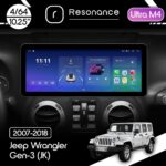 Магнітола Jeep Wrangler 3 (2007-2018) Resonance Ultra M4 (7862) 4/64, 10.25" QLED, 360 (Audi Style)