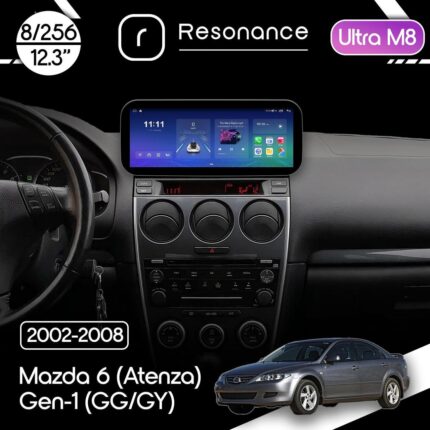 Магнітола Mazda 6 (Atenza) Gen-1 (GG, GY) (2002-2008) Resonance Ultra M8 (7862) 8/256, 12.3" QLED, 360 (Benz Style)