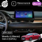 Магнітола Mazda 6 (Atenza) Gen-3 (GJ, GL) (2017-2025) Resonance Ultra M6 (7862) 6/128, 12.3" QLED, 360 (BMW Style)