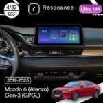 Магнітола Mazda 6 (Atenza) Gen-3 (GJ, GL) (2017-2025) Resonance Ultra M4 (7862) 4/32, 12.3" QLED, 360 (BMW Style)