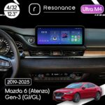 Магнітола Mazda 6 (Atenza) Gen-3 (GJ, GL) (2017-2025) Resonance Ultra M4 (7862) 4/32, 12.3" QLED, 360 (Audi Style)