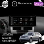 Магнітола Lexus RX 2 (2003-2009), Toyota Harrier 2 (2003-2013) (XU30) Resonance Ultra M8 (7862) 8/256, 12.3" QLED, 360 (Audi