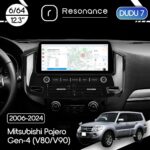 Магнітола Mitsubishi Pajero 4 (V80, V90) (2006-2021) DUDU 7 12.3" 2K QLED, 6/64, 360 (Style C)