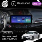 Магнітола Honda Accord 9 (CR2, CR3) (2012-2017) [Стандартна] Resonance Ultra M8 (7862) 8/256, 12.3" QLED, 360 (Audi Style)
