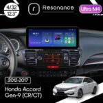 Магнітола Honda Accord 9 (CR2, CR3) (2012-2017) [Верхня] Resonance Ultra M4 (7862) 4/32, 12.3" QLED, 360 (Audi Style)