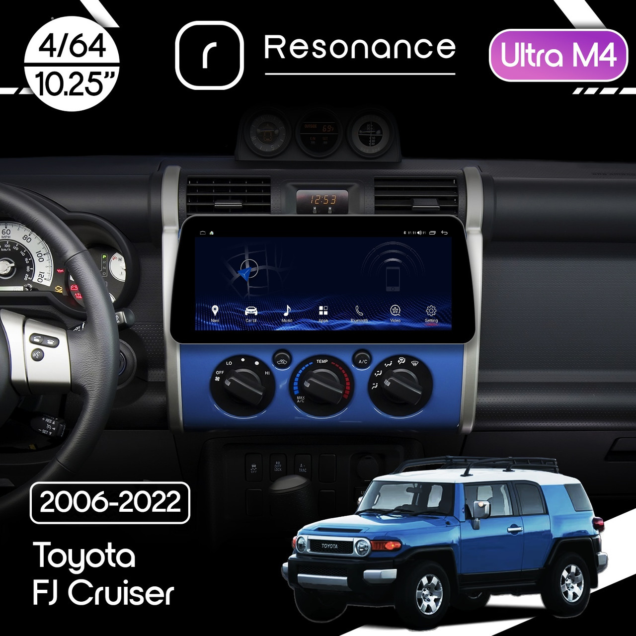 6937150556_magnitola-toyota-fj Магнітола Toyota FJ Cruiser (2006-2022) Resonance Ultra M4 (7862) 4/64, 10.25" QLED, 360 (BMW Style) - Зображення 1