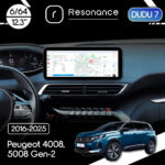 Магнітола Peugeot 4008, 5008 (2016-2025) DUDU 7 12.3" 2K QLED, 6/64 (Style B)