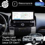 Магнітола Toyota Land Cruiser Prado 120 / Lexus GX 1 (2002-2009) DUDU 7 12.3" 2K QLED, 6/64 (Style B)