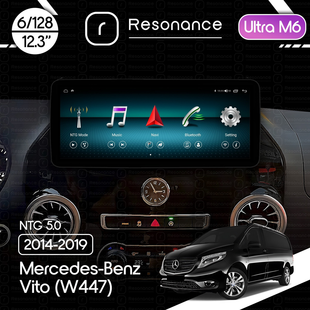 6941289583_magnitola-mercedes-benz-vito Магнітола Mercedes-Benz Vito (W447) (2014-2019) Resonance Ultra M6 (7862) 6/128, 12.3" QLED, 360 (Benz Style) - Зображення 1