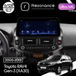Магнітола Toyota RAV4 3 (XA30) (2005-2013) Resonance Ultra M6 (7862) 6/128, 12.3" QLED, 360 (BMW Style)