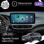 Магнітола Hyundai Tucson Gen-3 (TL) (2018-2020) Resonance L300 4/32 10.33" QLED, 360 (Audi Style)