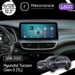 Магнітола Hyundai Tucson Gen-3 (TL) (2018-2020) Resonance L600 6/128 12.3" QLED, 360 (BMW Style)
