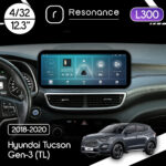 Магнітола Hyundai Tucson Gen-3 (TL) (2018-2020) Resonance L300 4/32 12.3" QLED, 360 (Mercedes-Benz Style)