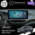 Магнітола Hyundai Tucson Gen-3 (TL) (2018-2020) Resonance L300 4/32 12.3" QLED, 360 (Audi Style)
