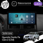 Магнітола Hyundai Santa Fe Gen-2 (CM) (2006-2012) Resonance L600 6/128 12.3" QLED, 360 (Audi Style)