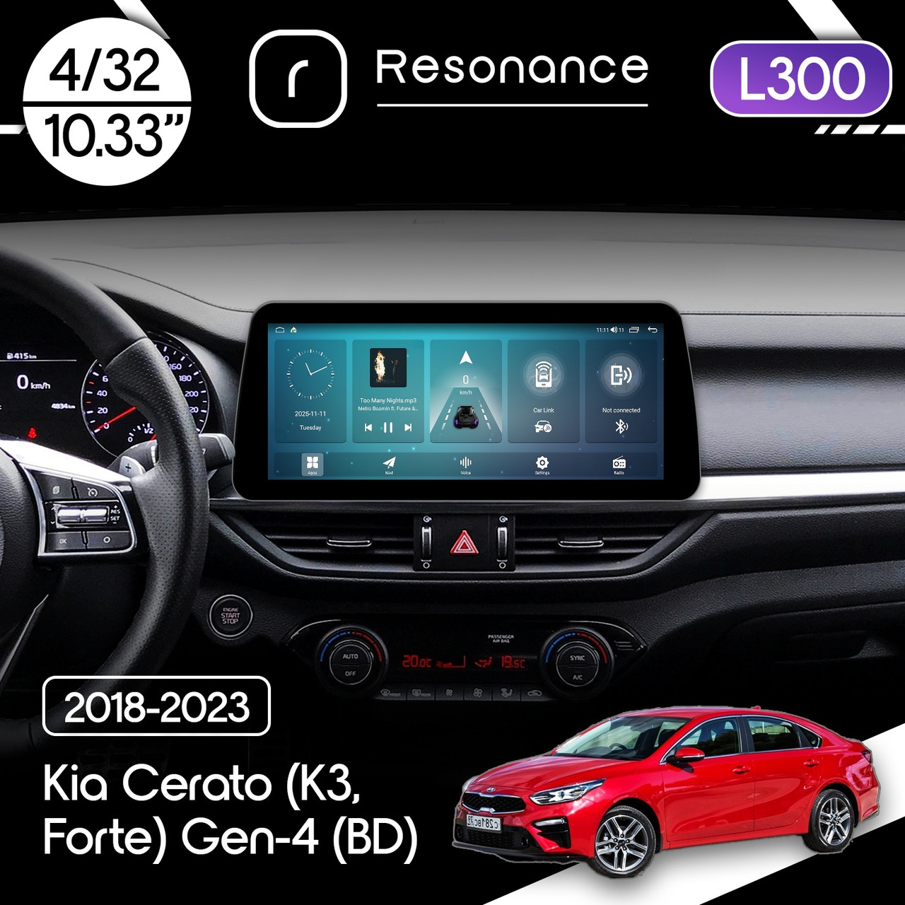 6944593927_magnitola-kia-cerato Магнітола Kia Cerato Gen-4 (K3, Forte) (BD) (2018-2023) Resonance L300 4/32 10.33" QLED, 360 (BMW Style) - Зображення 1