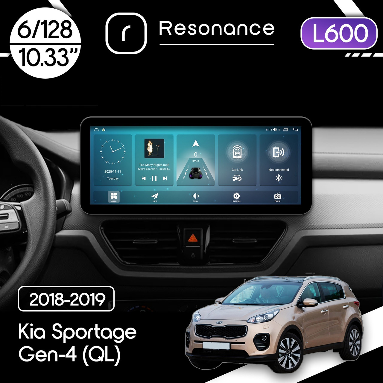 6944595124_magnitola-kia-sportage Магнітола Kia Sportage Gen-4 (QL) (2018-2019) Resonance L600 6/128 10.33" QLED, 360 (Audi Style) - Зображення 1