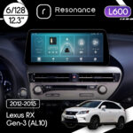 Магнітола Lexus RX Gen-3 (AL10) (2012-2015) Resonance L600 6/128 12.3" QLED, 360 (BMW Style)