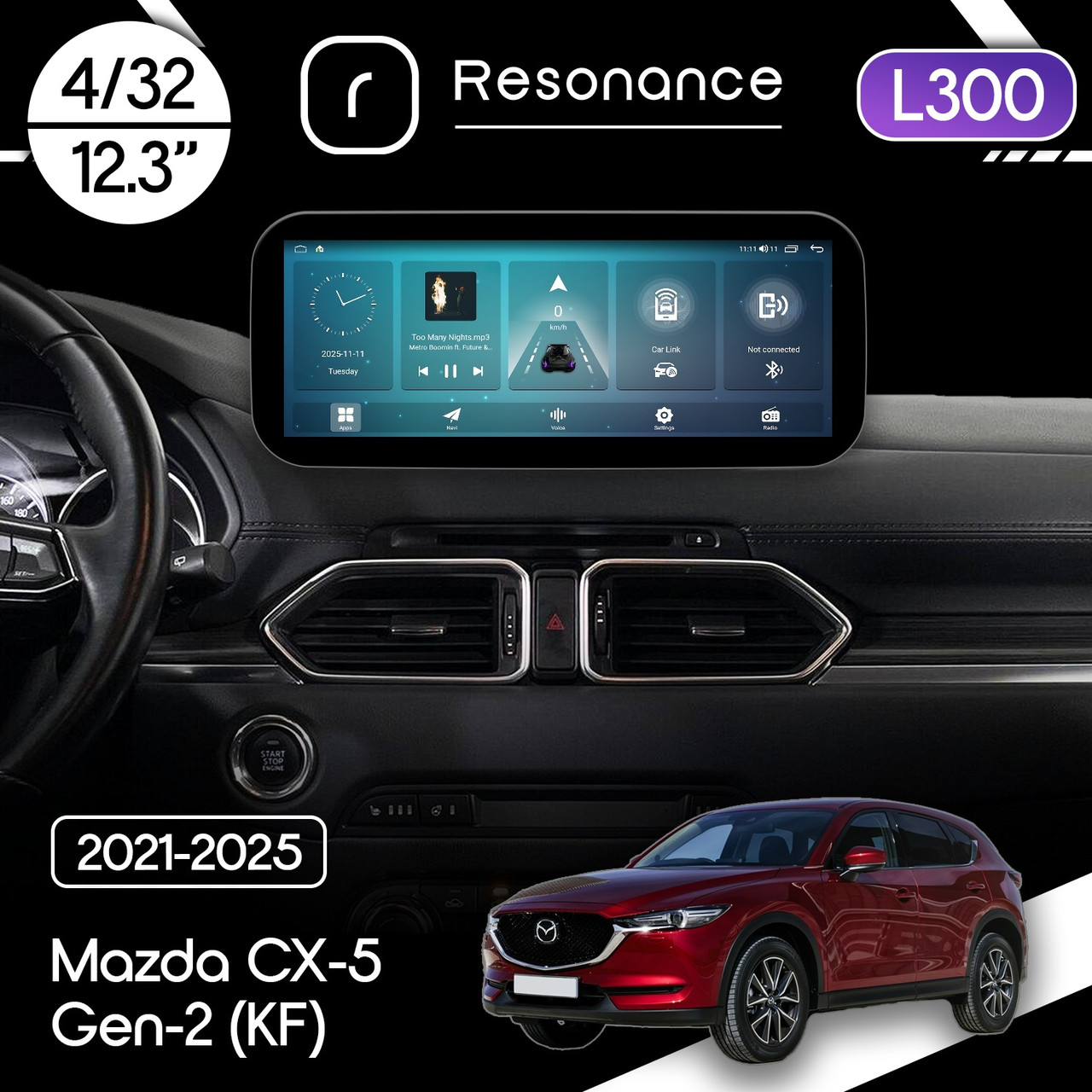 6947055421_magnitola-mazda-cx-5 Магнітола Mazda CX-5 Gen-2 (KF) (2021-2025) Resonance L300 4/32 12.3" QLED, 360 (Mercedes-Benz Style) - Зображення 1