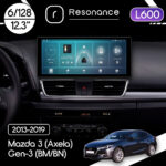 Магнітола Mazda 3 (Axela) Gen-3 (BM/BN) (2013-2019) [High] Resonance L600 6/128 12.3" QLED, 360 (Audi Style)