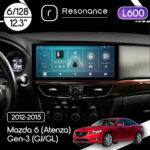 Магнітола Mazda 6 (Atenza) Gen-3 (GJ/GL) (2012-2015) [Low] Resonance L600 6/128 12.3" QLED, 360 (Audi Style)