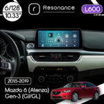 Магнітола Mazda 6 (Atenza) Gen-3 (GJ/GL) (2015-2017) [Low] Resonance L600 6/128 10.33" QLED, 360 (BMW Style)