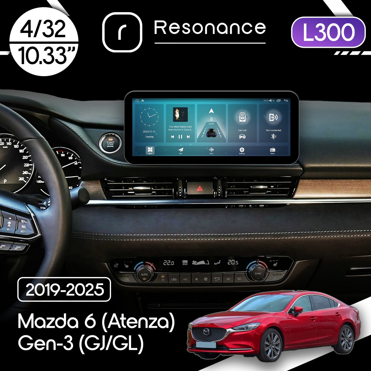 6947796961_magnitola-mazda-6 Магнітола Mazda 6 (Atenza) Gen-3 (GJ/GL) (2017-2025) Resonance L300 4/32 10.33" QLED, 360 (Audi Style) - Зображення 1