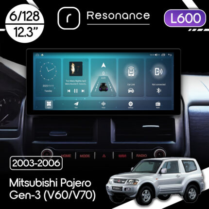 Магнітола Mitsubishi Pajero Gen-3 (V60/V70) (2003-2006) Resonance L600 6/128 12.3" QLED, 360 (Audi Style)