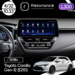 Магнітола Toyota Corolla 12 (E210) (2018+) Resonance L300 4/32 10.33" QLED, 360 (BMW Style)