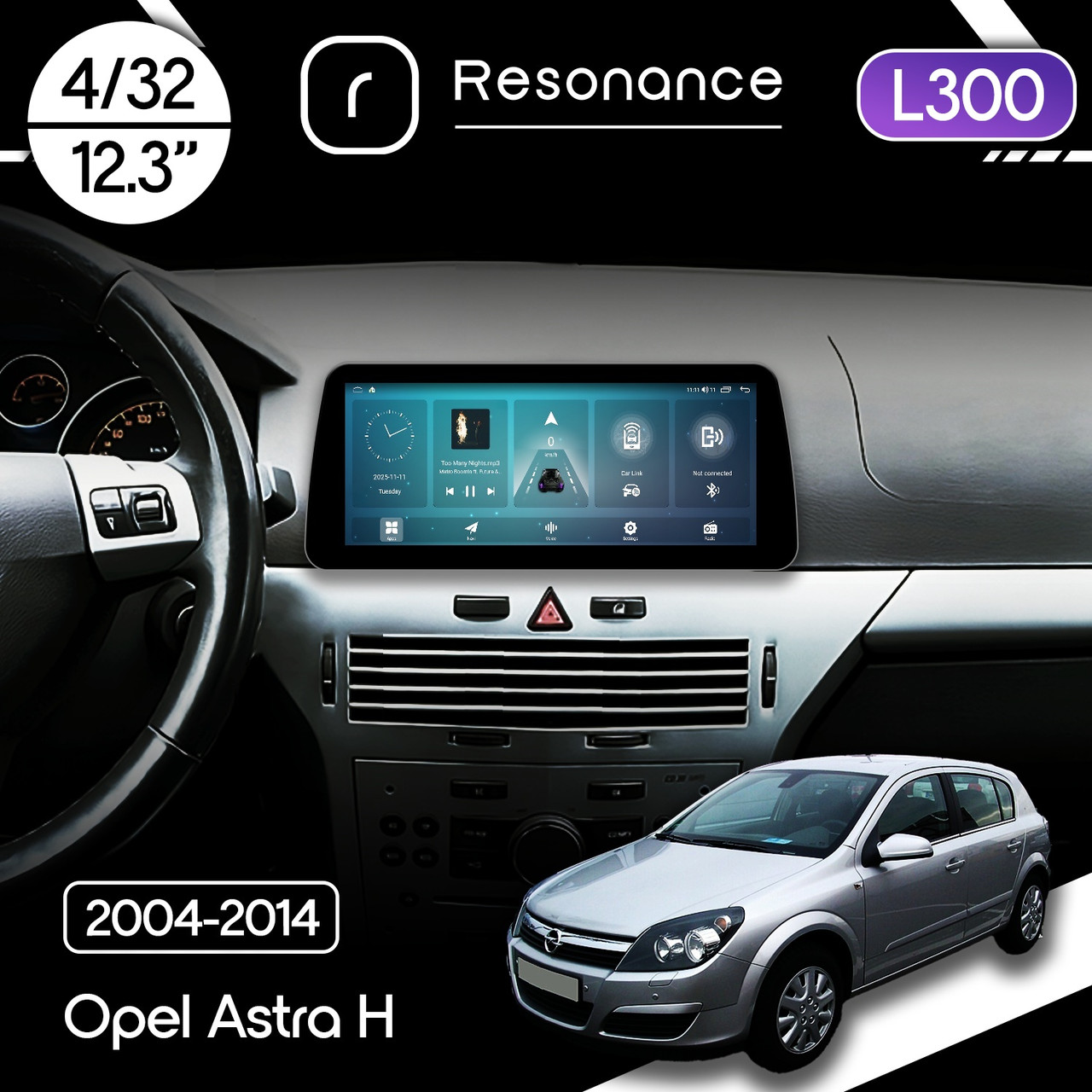 6949514974_magnitola-opel-astra Магнітола Opel Astra H (2004-2014) Resonance L300 4/32 12.3" QLED, 360 (BMW Style) - Зображення 1